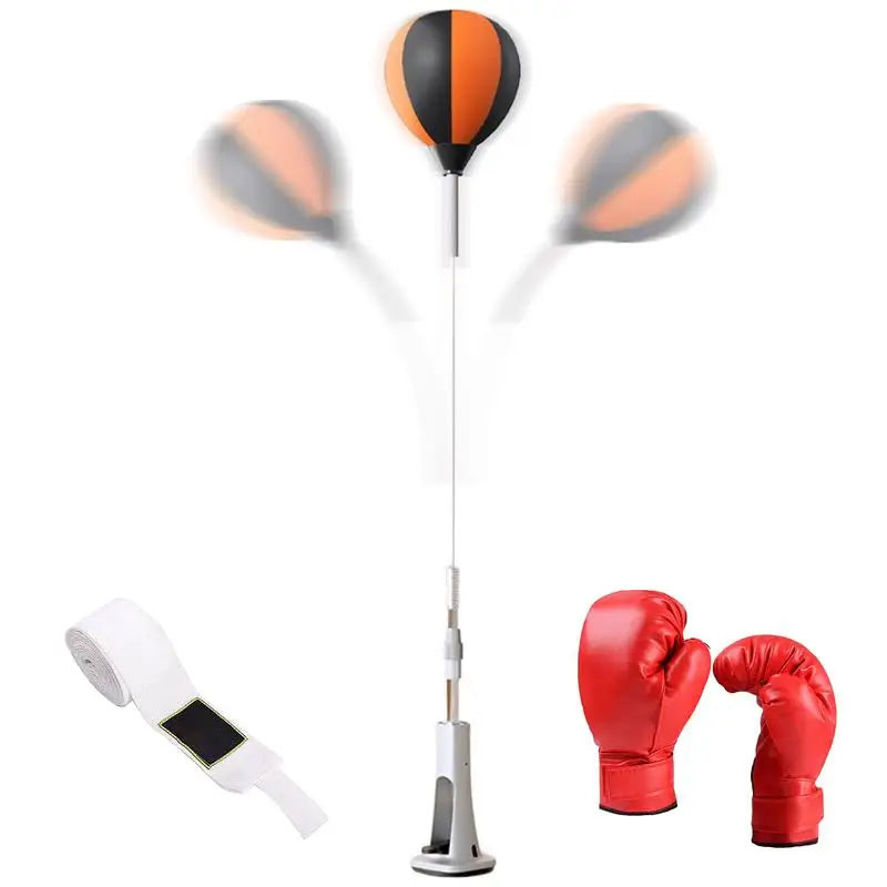 Punching Bag with Stand Punching Reflex Ball Set Height Adjustable Boxing Equipment Strong Rebound for Stress Relief Home Gym