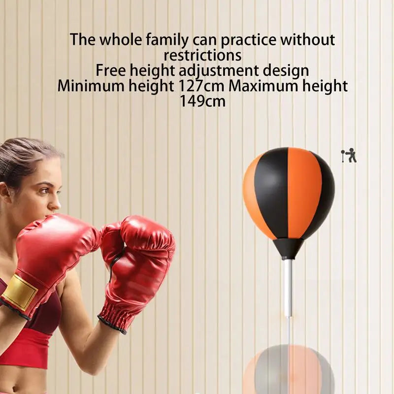 Punching Bag with Stand Punching Reflex Ball Set Height Adjustable Boxing Equipment Strong Rebound for Stress Relief Home Gym