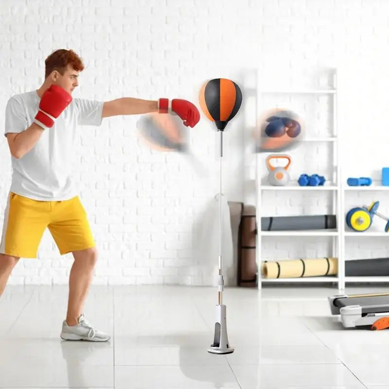 Punching Bag with Stand Punching Reflex Ball Set Height Adjustable Boxing Equipment Strong Rebound for Stress Relief Home Gym
